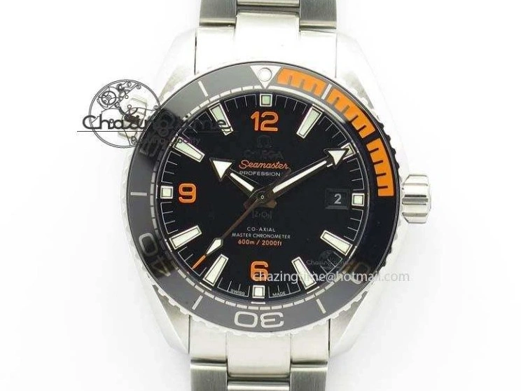 0404 Trendy 2016 Planet Ocean 43.5mm SS V6F Best Edition Black Dial On SS Bracelet A 8210